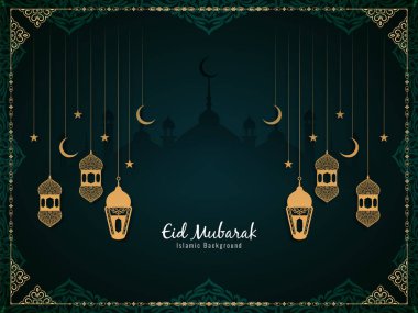 Mübarek Kurban Hilal Ay İslami kültürel arka plan vektörü