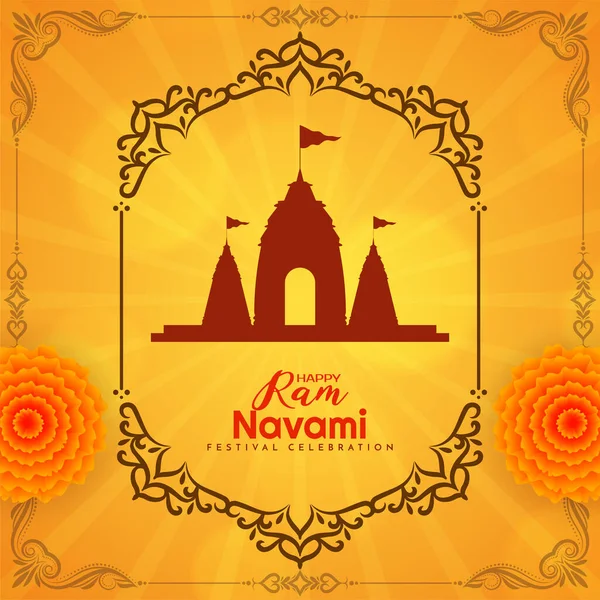 Hindu Kulturális Fesztivál Ram Navami Ünneplés Háttér — Stock Vector