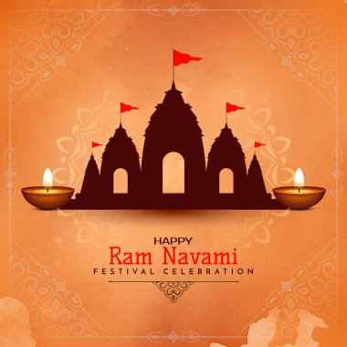 Mutlu Ram Navami dini Hint festivali Güzel arka plan vektörü