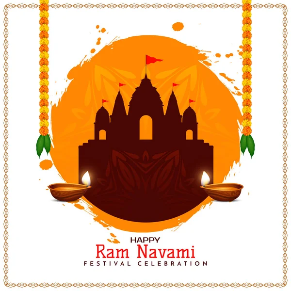 Happy Ram Navami Θρησκευτικό Ινδικό Φεστιβάλ Όμορφο Φόντο Διάνυσμα — Διανυσματικό Αρχείο