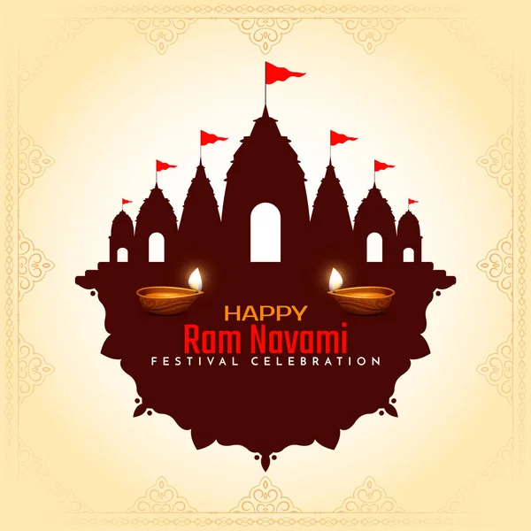 Indický Hinduistický Kulturní Festival Ram Navami Oslavy Pozadí — Stockový vektor