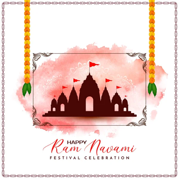 Hindu Kulturális Fesztivál Ram Navami Ünneplés Háttér — Stock Vector