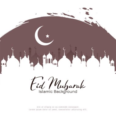 Eid Mubarak religious Islamic festival background design vector clipart