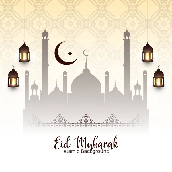 Eid Mubarak Kulturelles Islamisches Fest Moschee Hintergrunddesign Vektor — Stockvektor