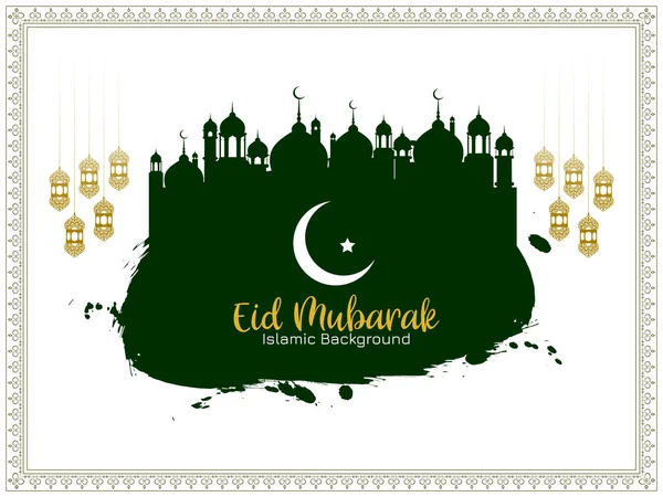 Religiös Eid Mubarak Festival Firande Islamisk Bakgrund Design Vektor — Stock vektor