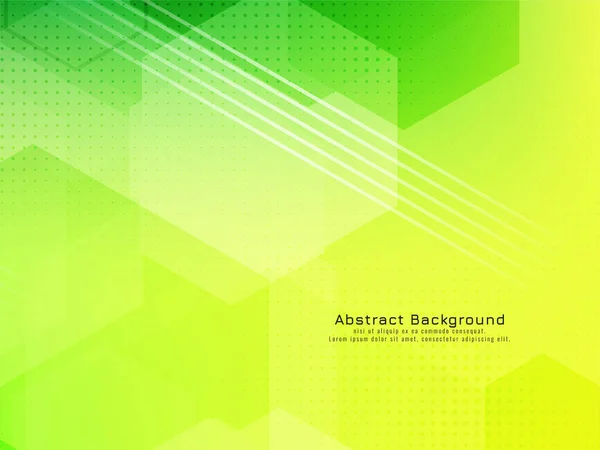 Abstracto Hexágono Estilo Verde Color Geométrico Fondo Vector — Vector de stock