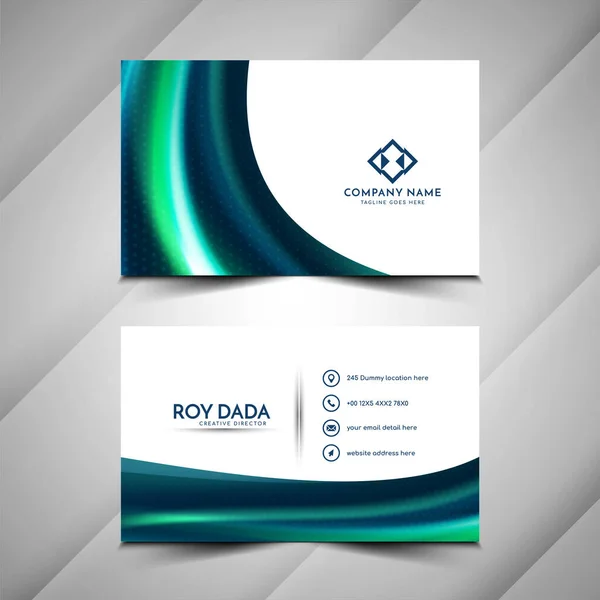 Modern Wave Style Corporate Business Card Template Vector — Stock vektor