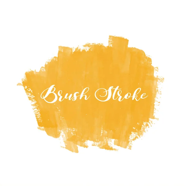 Abstract Yellow Watercolor Brush Stroke Hand Painted Design Vector — Vettoriale Stock