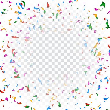 Dekoratif renkli konfeti şeffaf arkaplan vektörü
