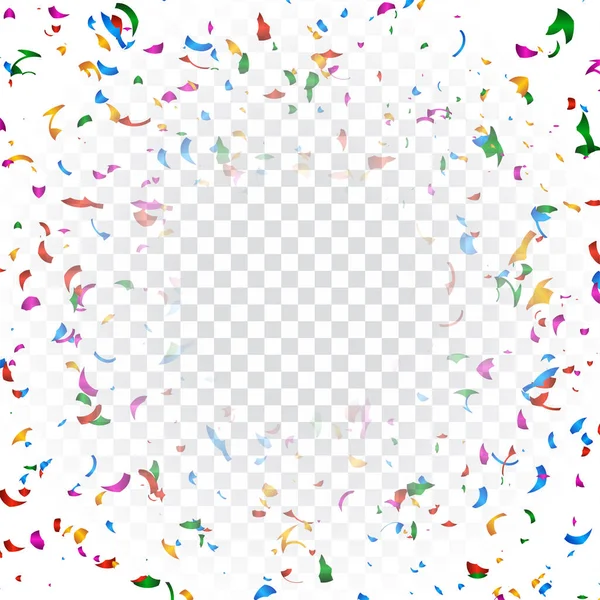 Dekoratif renkli konfeti şeffaf arkaplan vektörü