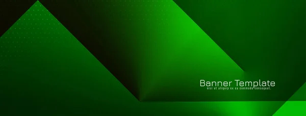 Stylish Elegant Green Geometric Banner Template Vector — ストックベクタ