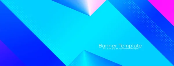 Abstract Modern Colorful Geometric Blue Banner Template Vector — ストックベクタ