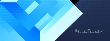 Dekoratif moda geometrik mavi bayrak şablon vektörü