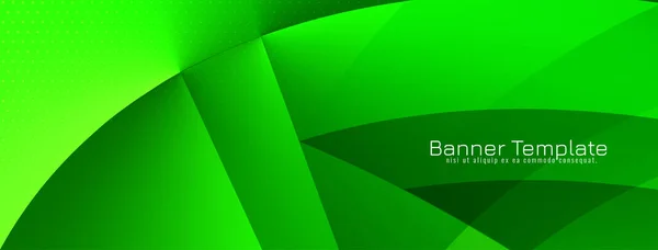 Brillante Onda Moderna Estilo Verde Banner Corporativo Diseño Vector — Vector de stock