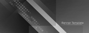 Soyut gri renk geometrik trend bayrak tasarım vektörü