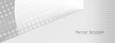 Modern gri renkli geometrik konsept parlak bayrak tasarım vektörü