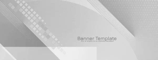 Moderno Elegante Cinza Cor Geométrica Negócio Banner Design Vector — Vetor de Stock