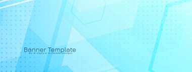 Yumuşak mavi renk geometrik altıgen şekiller kurumsal sancak vektörü