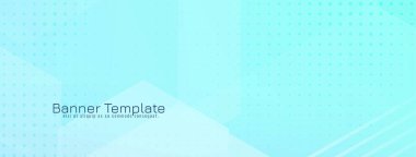 Geometrik altıgen şekiller dekoratif mavi bayrak tasarım vektörü