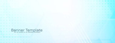 Modern yumuşak mavi renk geometrik altıgen şekiller bayrak tasarım vektörü