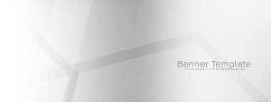 Parlak beyaz renkli altıgen geometrik bayrak tasarım vektörünü şekillendirir