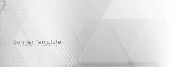 Diseño Banner Geométrico Color Blanco Moderno Abstracto Vector — Vector de stock