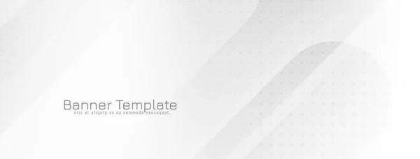 Moderno Futurista Rayas Color Blanco Geométrico Corporativo Banner Vector — Vector de stock