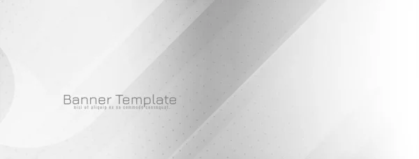 Moderno Futurista Rayas Color Blanco Geométrico Corporativo Banner Vector — Vector de stock