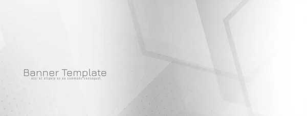 Futuristische Glänzende Weiße Farbe Geometrisches Banner Design Vektor — Stockvektor
