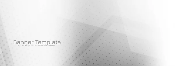 未来的な光沢のある白い色の幾何学的なバナーデザインベクトル — ストックベクタ