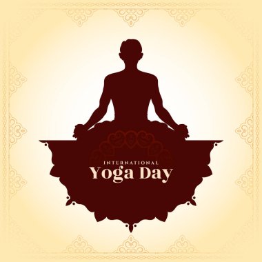 Uluslararası Yoga günü klasik dekoratif arkaplan tasarım vektörü