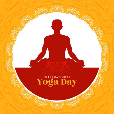 Uluslararası Yoga günü sanatsal sarı arkaplan tasarım vektörü
