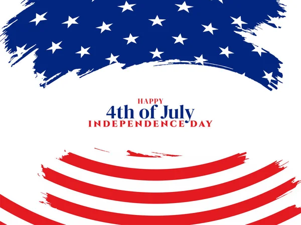 4Th July American Independence Day Flag Style Background Vector — Stock Vector