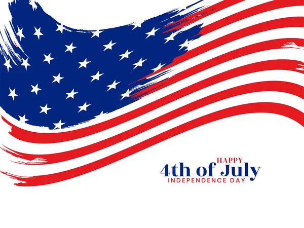 4Th July American Independence Day Flag Style Background Vector — Stock Vector