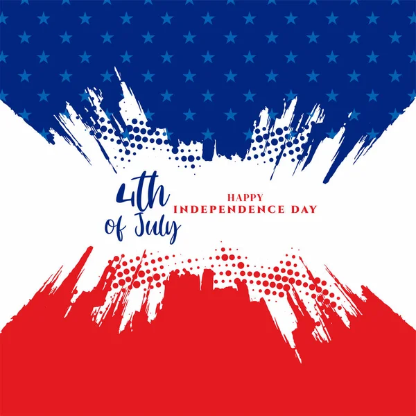 4Th July American Independence Day Flag Style Background Vector — Stock Vector