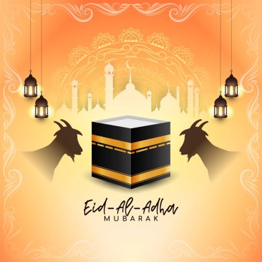 İslam Festivali El-Adha Mübarek arka plan tasarım vektörünü karşıladı