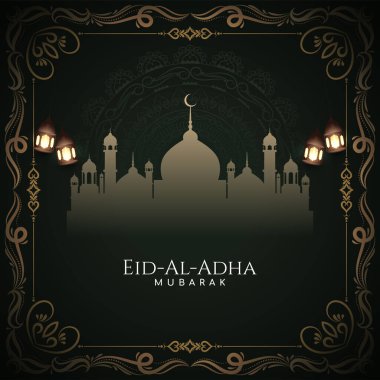 Kurban Al Adha Mübarek sanatsal çerçeve arkaplan tasarım vektörü