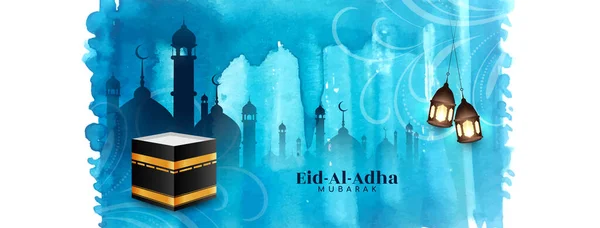 Eid Adha Mubarak Festival Celebração Vetor Bandeira Cultural — Vetor de Stock