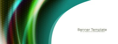 Soyut dinamik yeşil dalga tarzı bayrak tasarım vektörü