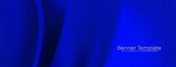 抽象的なエレガントな青い波のスタイルのバナーデザインベクトル — ストックベクタ
