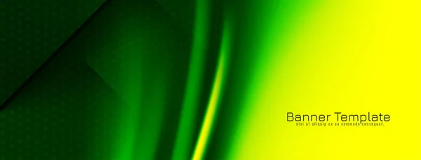 Μοντέρνο Πράσινο Κύμα Στυλ Γεωμετρικό Διάνυσμα Σχεδιασμού Banner — Διανυσματικό Αρχείο