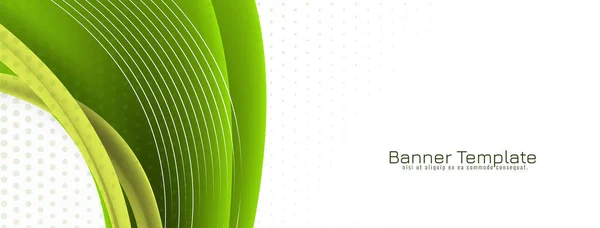 Beautiful Green Color Wave Style Modern Banner Design Vector — Stockvektor