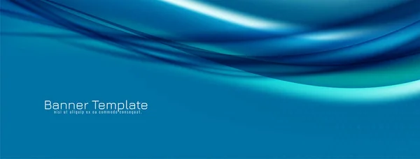 Abstract Modern Blue Wave Style Decorative Banner Design Vector — 스톡 벡터