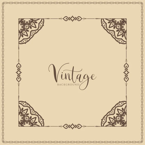 Classique Vintage Cadre Décoratif Fond Royal Design Vecteur — Image vectorielle