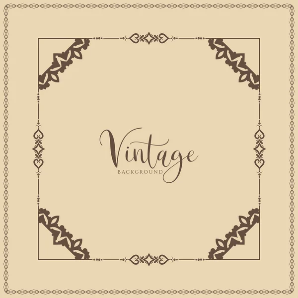 Vintage Elegant Frame Decorative Background Design Vector — ストックベクタ