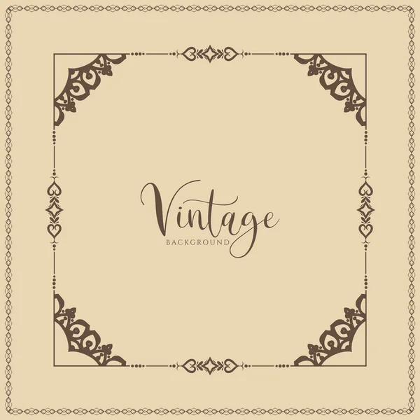 Vintage Frame Beautiful Retro Background Design Vector — Stockvektor