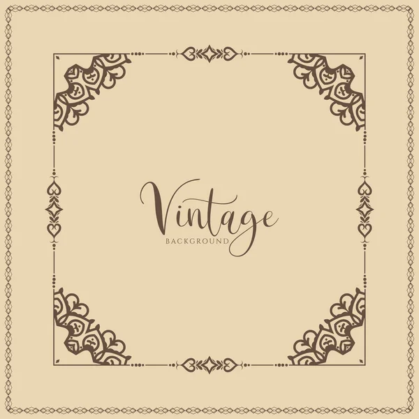Vintage Elegant Frame Decorative Background Design Vector —  Vetores de Stock