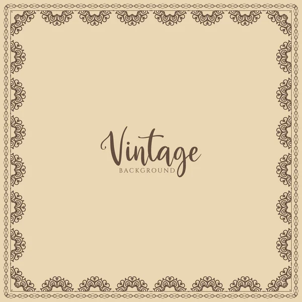 Abstract Vintage Frame Ethnic Retro Background Design Vector — Stockvektor