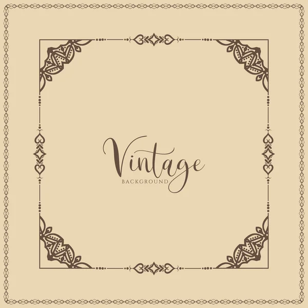 Abstract Vintage Frame Ethnic Retro Background Design Vector — Stock Vector