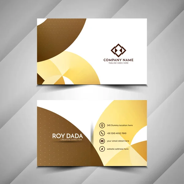 Geometric Red Yellow Color Design Visiting Card Modern Template Vector — 스톡 벡터